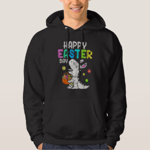 Eggs Basket Bunny T Rex Dinosaur Easter Boys Hoodie