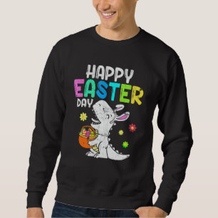 Eggs Basket Bunny T Rex Dinosaur Happy Easter Day Sweatshirt