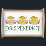 Eggs Benedict Breakfast Brunch Housewarming Gift Serving Tray<br><div class="desc">Design features an original marker illustration of delicious eggs benedict, with ham, poached egg, hollandaise sauce, and chives. A diner breakfast food classic, ideal for your favourite chef or foodie! Don't see what you're looking for? Need help with customization? Click "contact this designer" to have something created just for you!...</div>