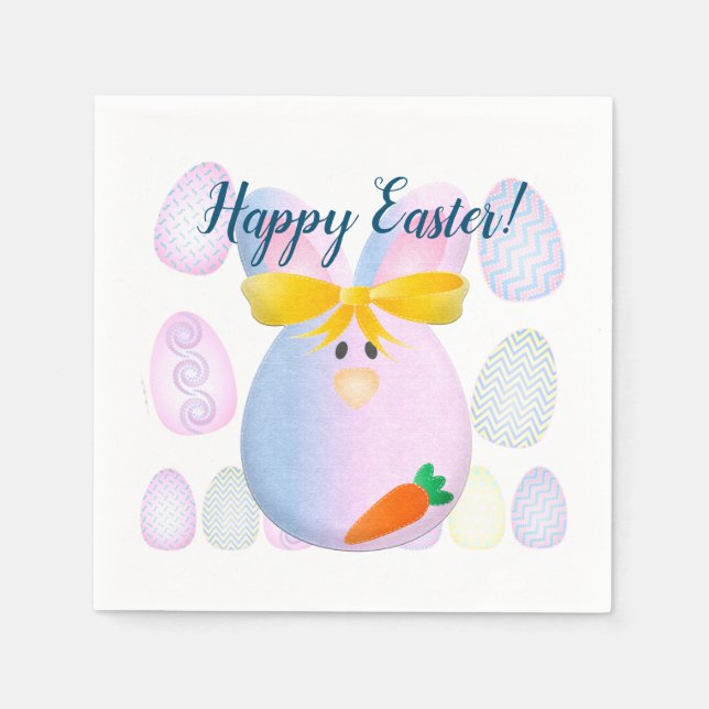 Eggs & Bunnies Ready for Easter Napkin (Front)