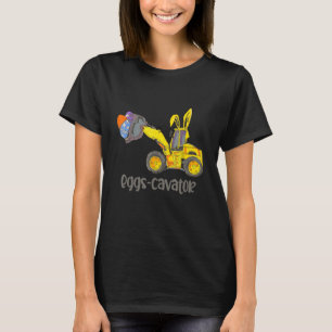 Eggs Cavator Easter Bunny Excavator Cute Boys Kids T-Shirt