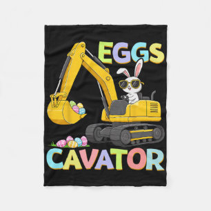 Eggs Cavator Easter Bunny Excavator Funny Rabbit B Fleece Blanket