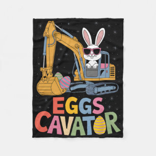 Eggs-cavator Easter Bunny Excavator Toddler Boys E Fleece Blanket