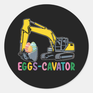 Eggs Cavator Easter Egg Hunt Excavator Classic Round Sticker