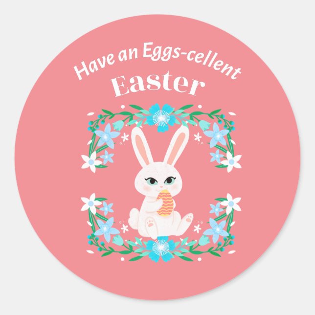 Eggs-Cellent Easter  Classic Round Sticker (Front)