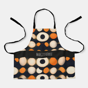 Eggs Circles Orange Abstract Pattern Apron
