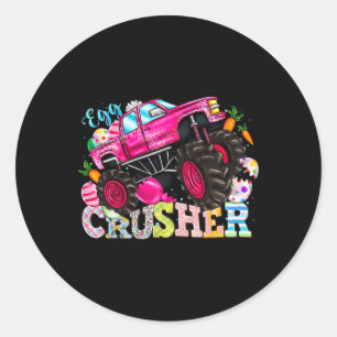 Eggs Crusher Easter Day Monster Truck Kids Spring Classic Round Sticker