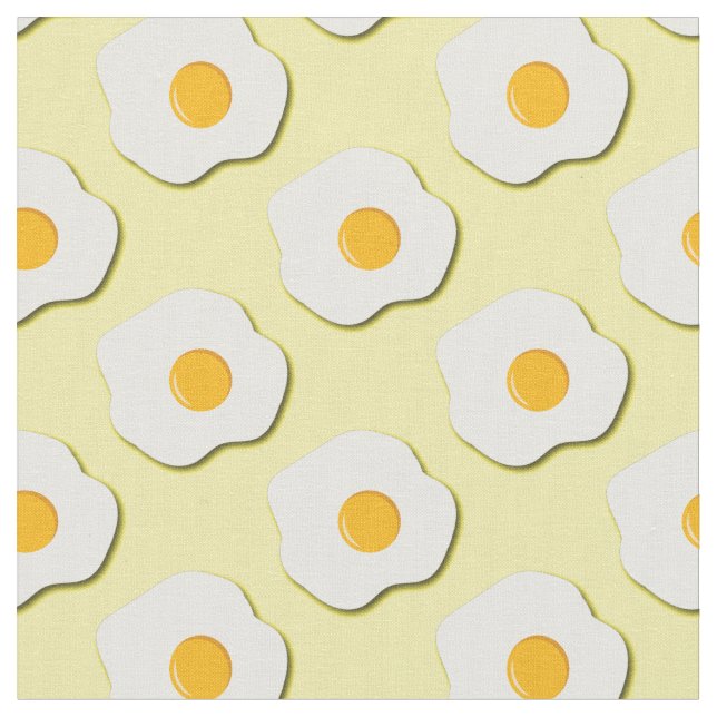 Eggs Cute Breakfast Kids Sunny Side Up Fabric (Close Up)
