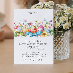 Eggs decoration and egg hunt Invitation