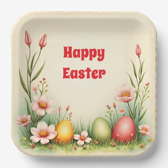 Eggs Easter Vintage Popular Collection Paper Plate (Front)