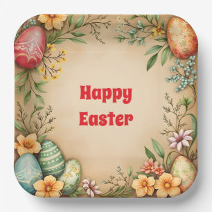 Eggs Easter Vintage Trendy Collection Paper Plate