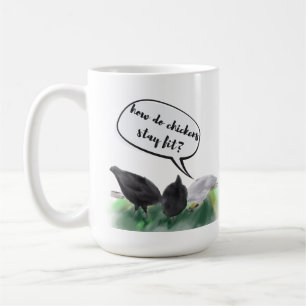 Eggs-ercise (Stylized Chicken Butts & Dad Joke) Coffee Mug