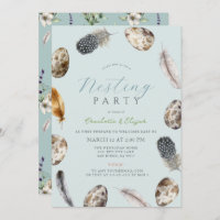 Eggs & Feathers Blue Nesting Party Baby Shower
