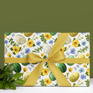 Eggs & Flowers Pattern   Easter Wrapping Paper