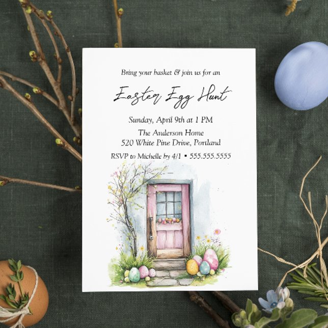 Eggs In Front Of The Door Easter Egg Hunt  Invitation (Creator Uploaded)