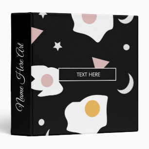 Eggs Moon Geometrical Pattern 3 Ring Binder