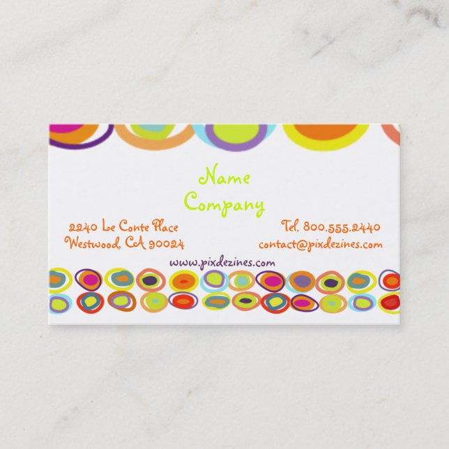 Eggs Profile Cards, colourful organic shapes Business Card (Front)