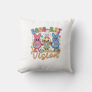 Eggs Ray Vision Happy Easter Day Xray Technician R Throw Pillow
