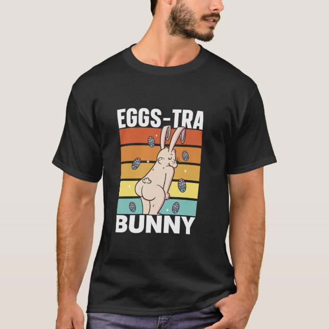 Eggs Tra Bunny Egg Happy Sayings Easter Long Sleev T-Shirt (Front)