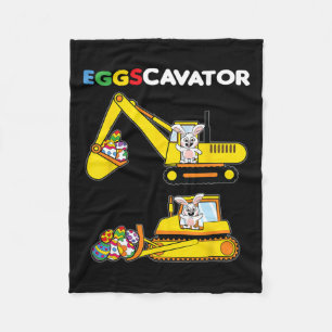 Eggscavator Easter Bunny Rabbit Egg Hunting Heavy Fleece Blanket
