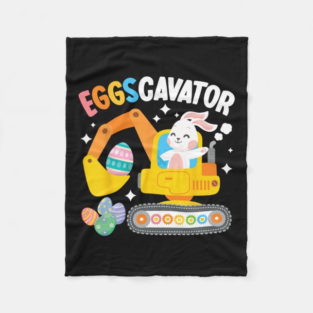 Eggscavator Easter Egg Hunt Construction Truck Tod Fleece Blanket (Front)