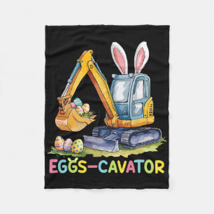 Eggscavator Easter Egg Hunt Construction Trucks Bo Fleece Blanket