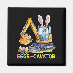 Eggscavator Easter Egg Hunt Construction Trucks Bo Magnet