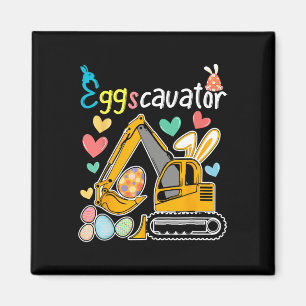 Eggscavator Easter Egg Hunt Construction Trucks Gi Magnet