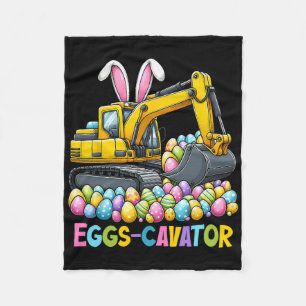 Eggscavator Easter Egg Hunt Construction Trucks To Fleece Blanket
