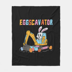 Eggscavator Easter Egg Hunt Construction Trucks To Fleece Blanket
