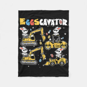 Eggscavator Easter Egg Hunt Construction Trucks To Fleece Blanket