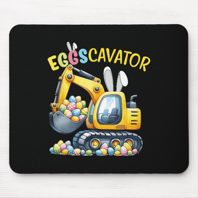 Eggscavator Easter Egg Hunt Construction Trucks To Mouse Pad (Front)