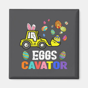 Eggscavator Happy Easter Excavator Hunting Egg Ki Magnet