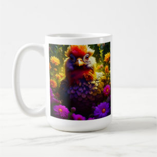 Eggsellent Vibes!   Pretty Colorful Chicken Art Coffee Mug