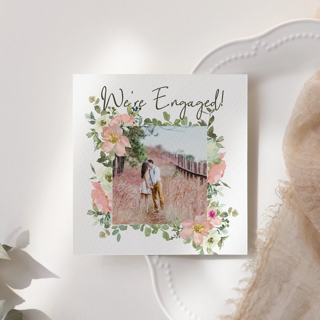 Eggshell and Blush Floral Add Photo Engagement (Creator Uploaded)