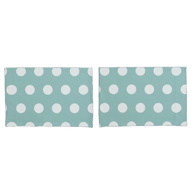 Eggshell Blue Geometric White Polka Dots       Pillowcase (Front-Set)