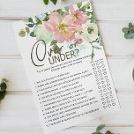 Eggshell Blush Pink Roses Floral Game Over Under Flyer<br><div class="desc">Over or Under bridal shower game.  Elegant Watercolor Eggshell and Blush Floral.  Matching items to complete your event collection are available in our Zazzle store!</div>