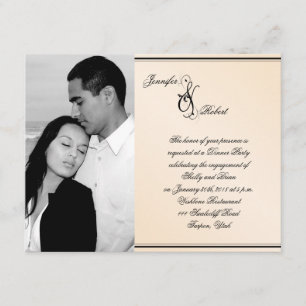 Eggshell Elegance Wedding Engagement Invitation