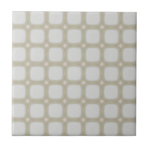 Eggshell Retro Rounded Squares Tile