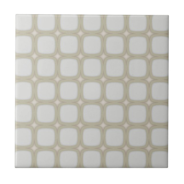 Eggshell Retro Rounded Squares Tile (Front)
