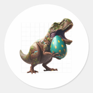 Eggspert Easter Eggs Hunt Dinosaur Easter Bunnies Classic Round Sticker