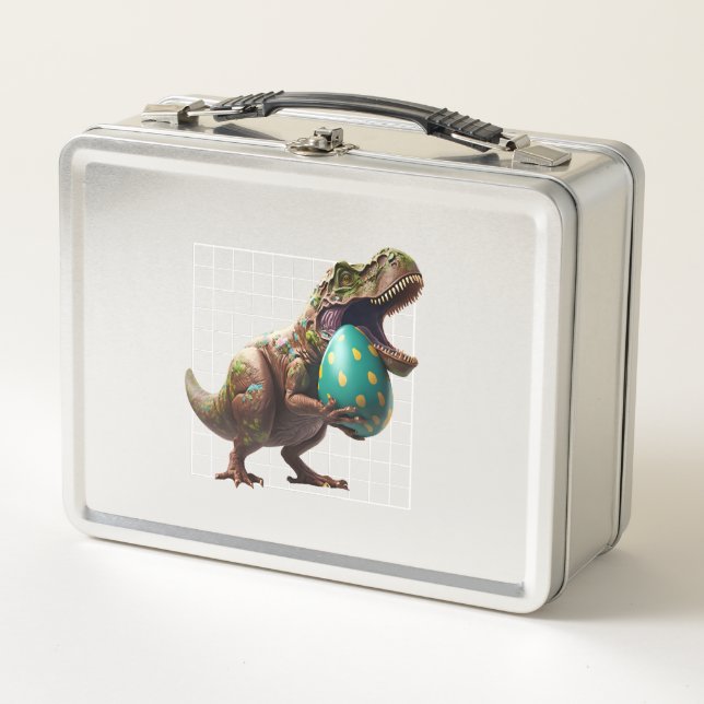 Eggspert Easter Eggs Hunt Dinosaur Easter Bunnies  Metal Lunch Box (Front)