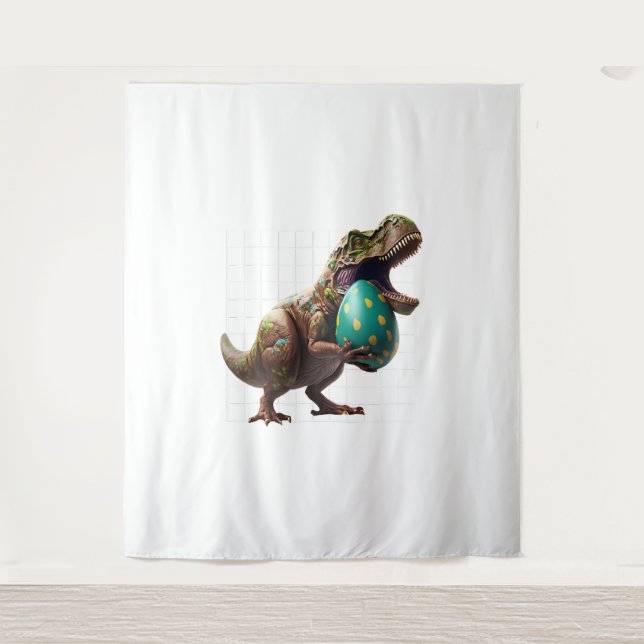 Eggspert Easter Eggs Hunt Dinosaur Easter Bunnies  Tapestry (Front)
