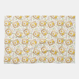 Eggstra Cozy Snuggle Nap & Toasty Breakfast Floral Kitchen Towel