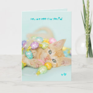 Eggstra Special Easter Kitten Holiday Card
