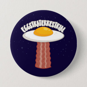 Eggstraterrestrial With Text 3 Inch Round Button