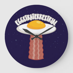 Eggstraterrestrial With Text Large Clock