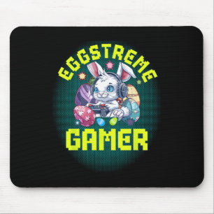 Eggstreme Gamer Easter Gaming Shirt For Boys Bunny Mouse Pad