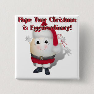 Eggstrordinary Santa Christmas Egg 2 Inch Square Button