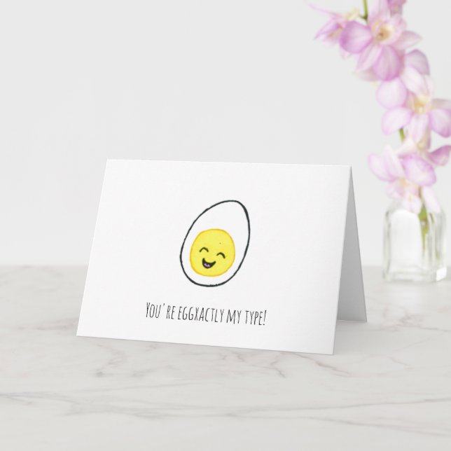 EGGXACTLY MY TYPE, funny, anniversary, valentines Card (Orchid)